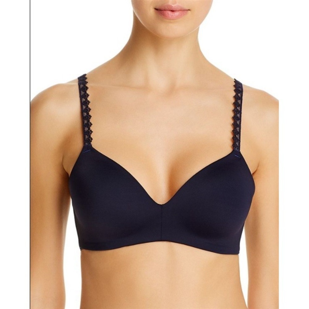 NWT Wacoal 34DDD Level Up Lace Wireless Contour Bra 856369 Navy 94197